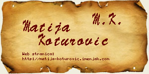 Matija Koturović vizit kartica